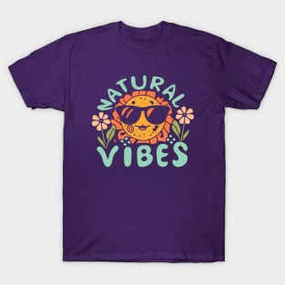 Natural Vibes Retro 70s Boho Sun T-Shirt